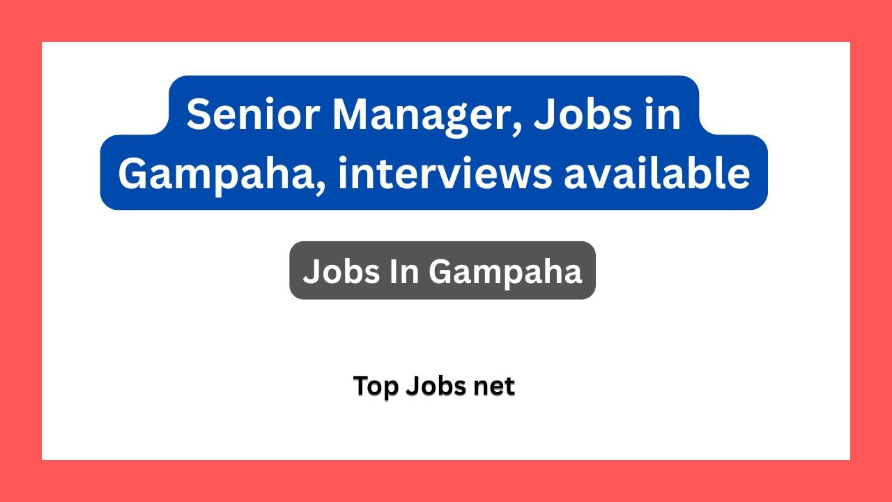 Senior Manager, Jobs in Gampaha, interviews available