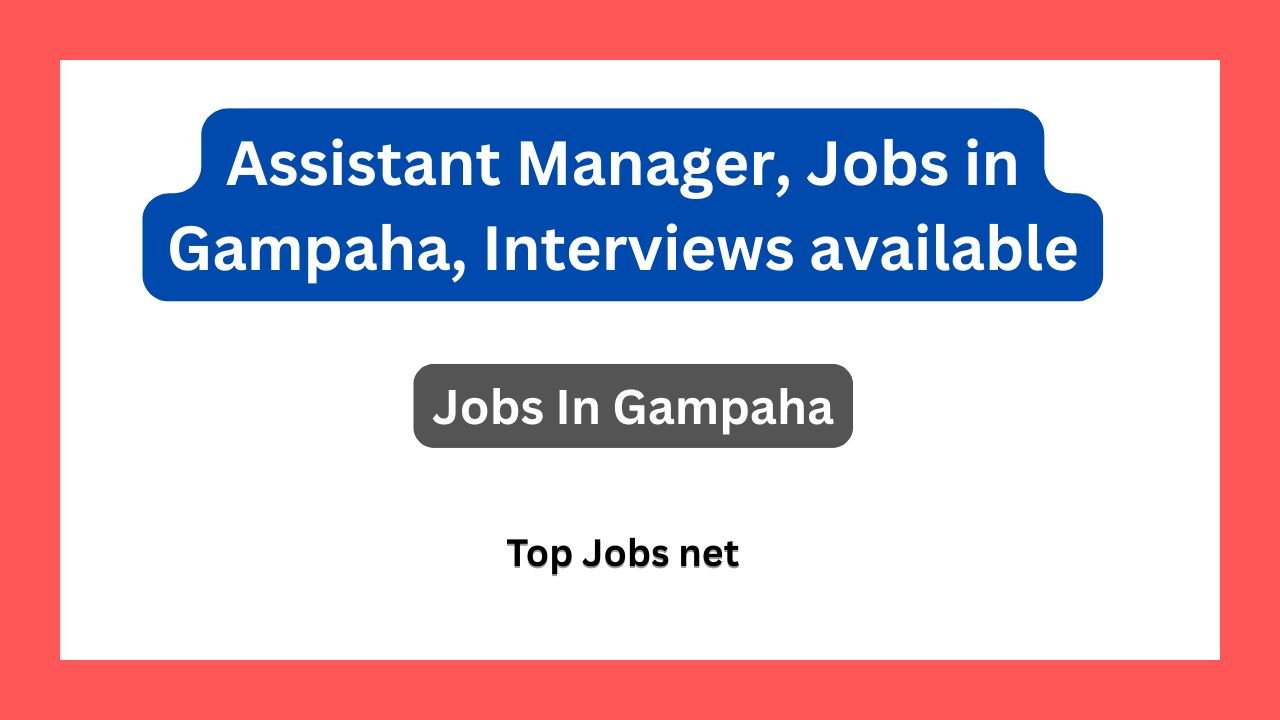 Assistant Manager, Jobs in Gampaha, Interviews available