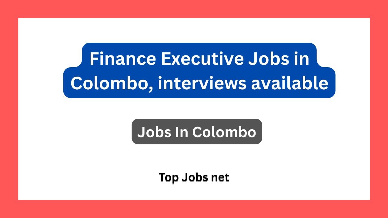 Finance Executive Jobs in Colombo, interviews available