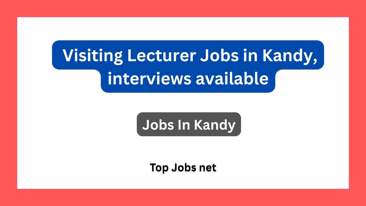Visiting Lecturer Jobs in Kandy, interviews available