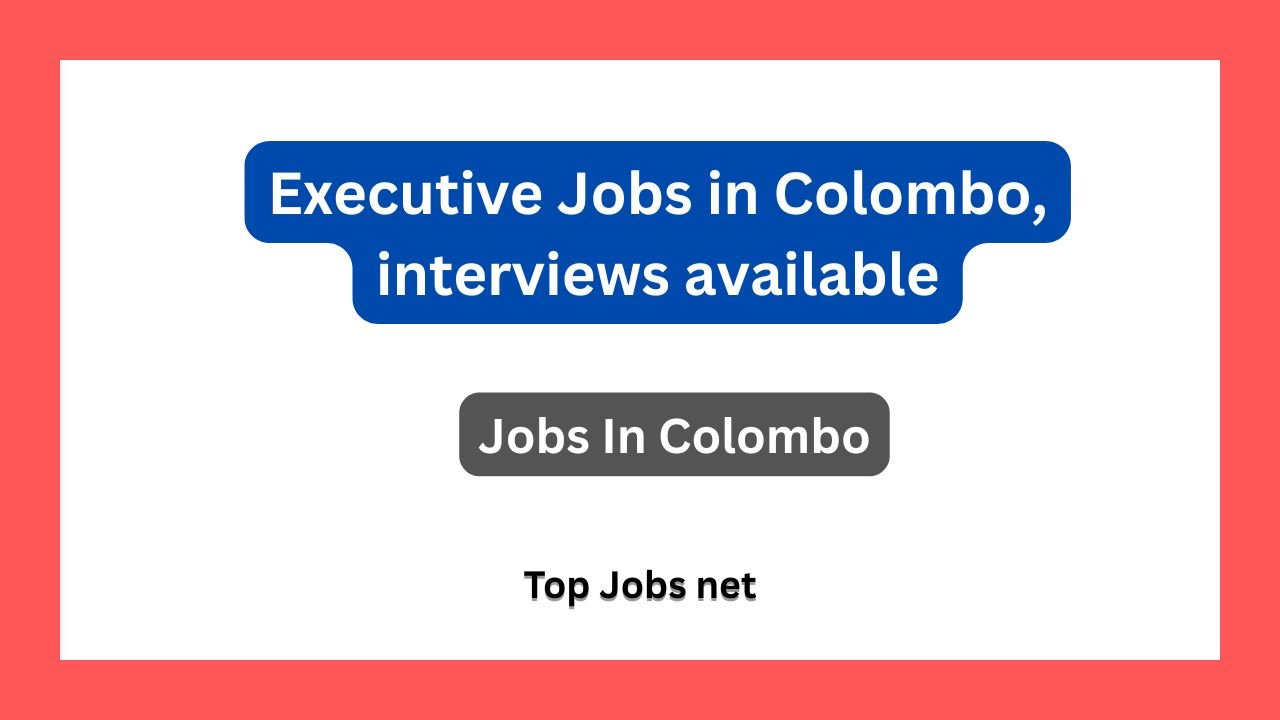 Executive Jobs in Colombo, interviews available