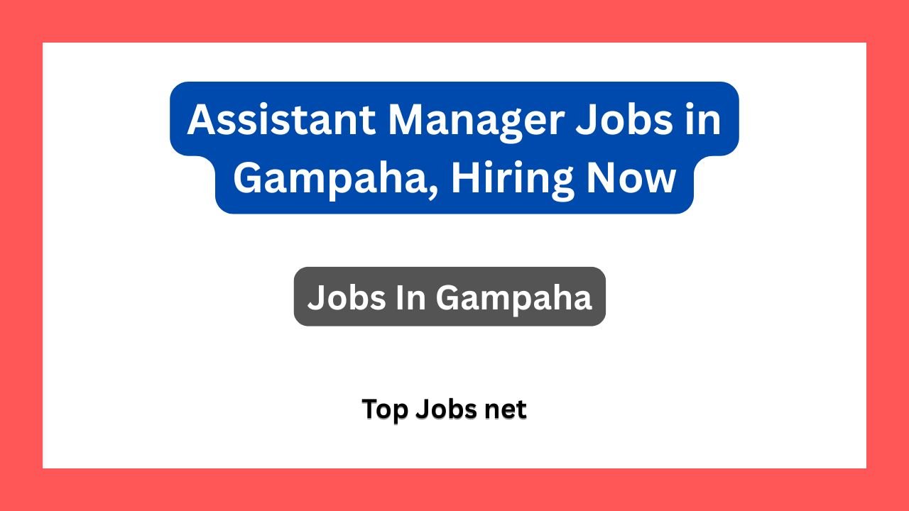 Assistant Manager Jobs in Gampaha, Hiring Now